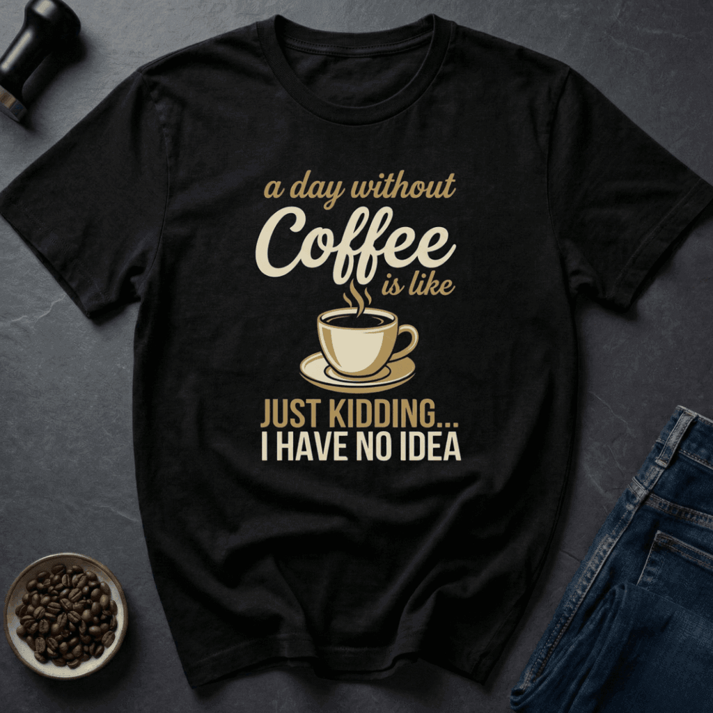 Coffee graphic A Day Without Coffee T-Shirt in Military Green / S by Caffeine Dept