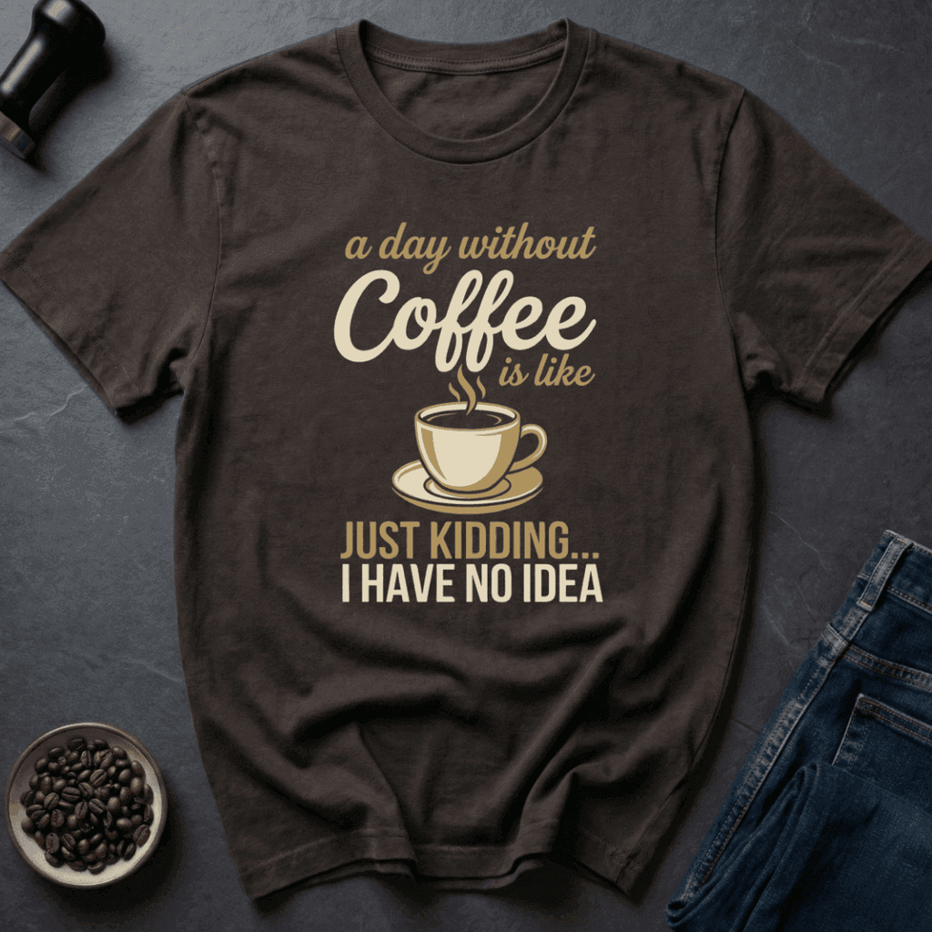 Coffee graphic A Day Without Coffee T-Shirt in Military Green / S by Caffeine Dept