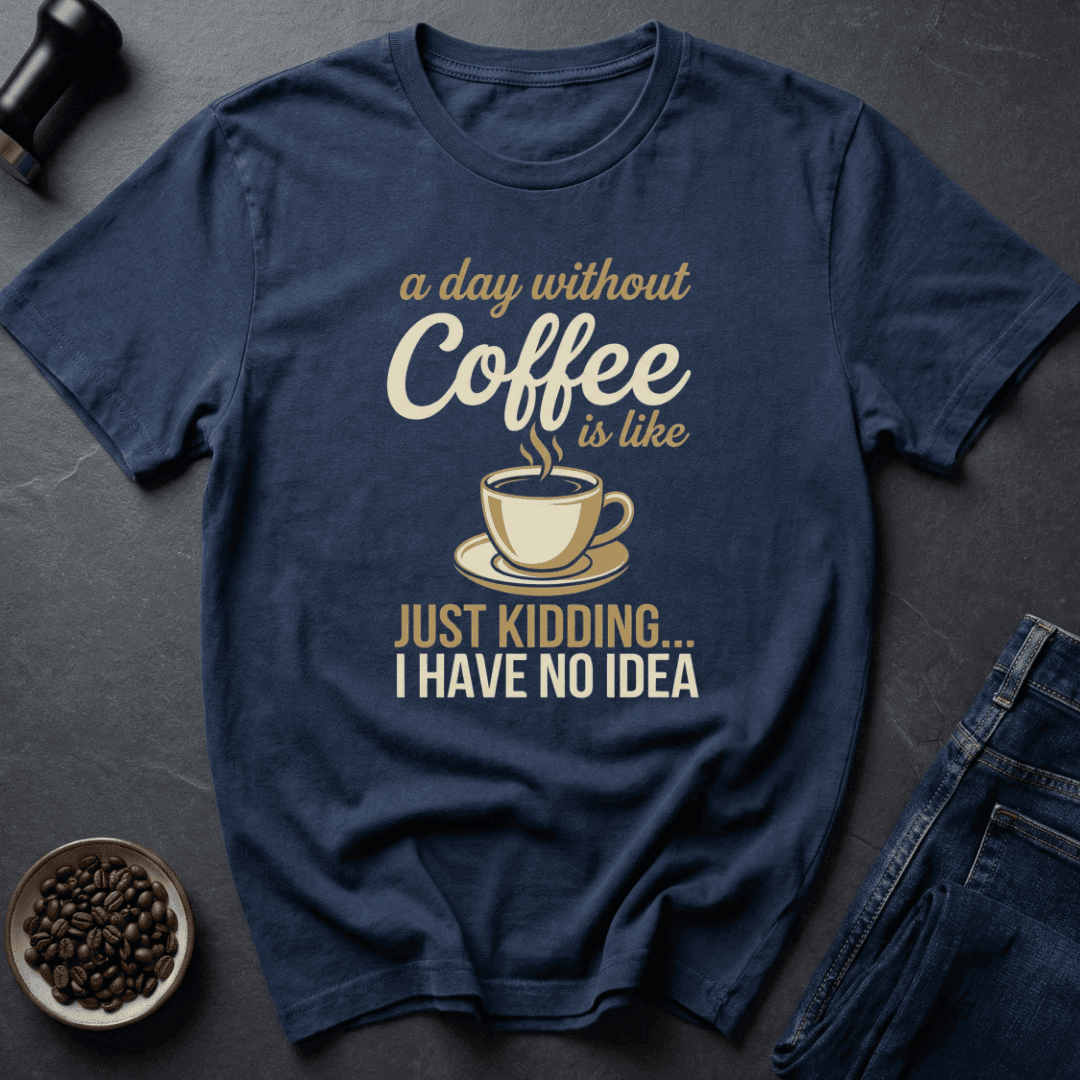 Coffee graphic A Day Without Coffee T-Shirt in Military Green / S by Caffeine Dept
