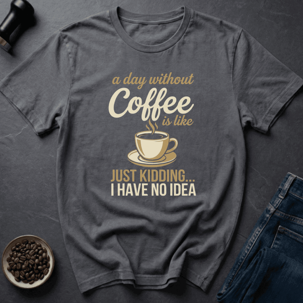 Coffee graphic A Day Without Coffee T-Shirt in Military Green / S by Caffeine Dept