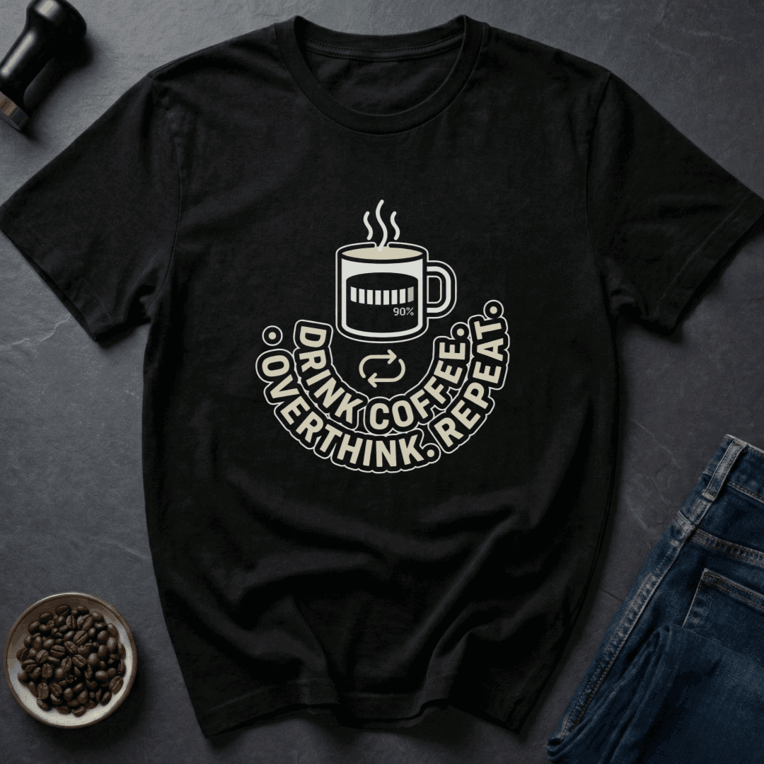 Coffee graphic Again And Again T-Shirt in Military Green / S by Caffeine Dept