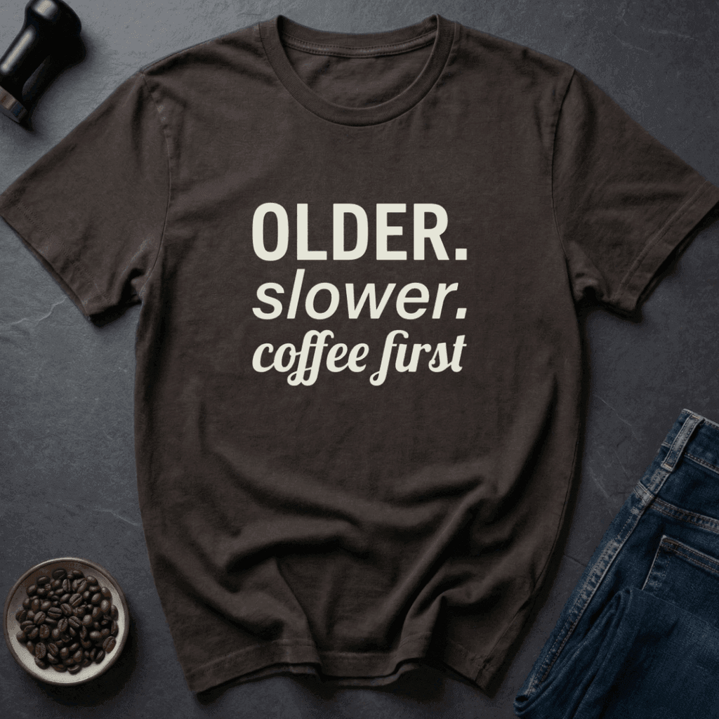 Coffee graphic Aging Fuel T-Shirt in Military Green / S by Caffeine Dept