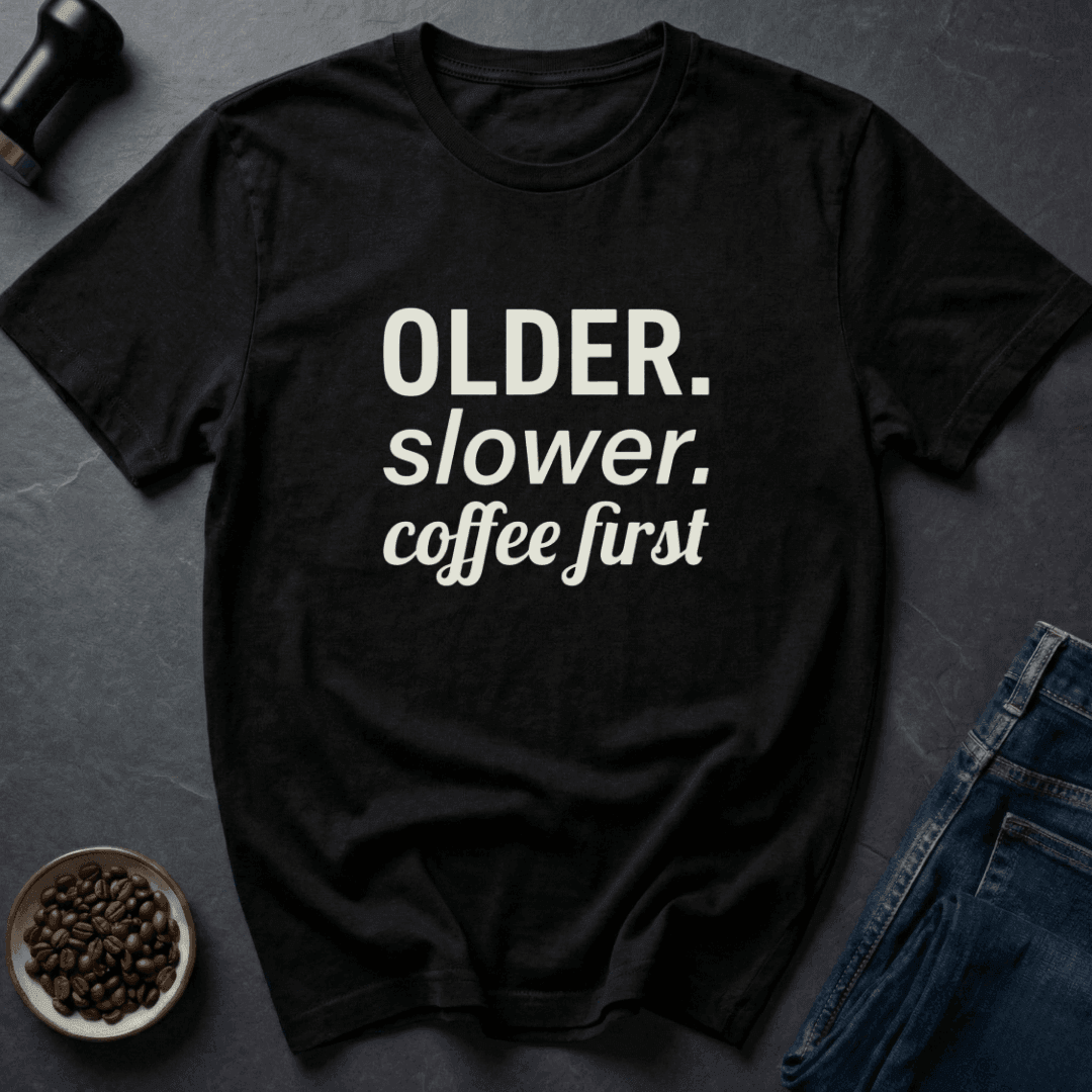 Coffee graphic Aging Fuel T-Shirt in Military Green / S by Caffeine Dept