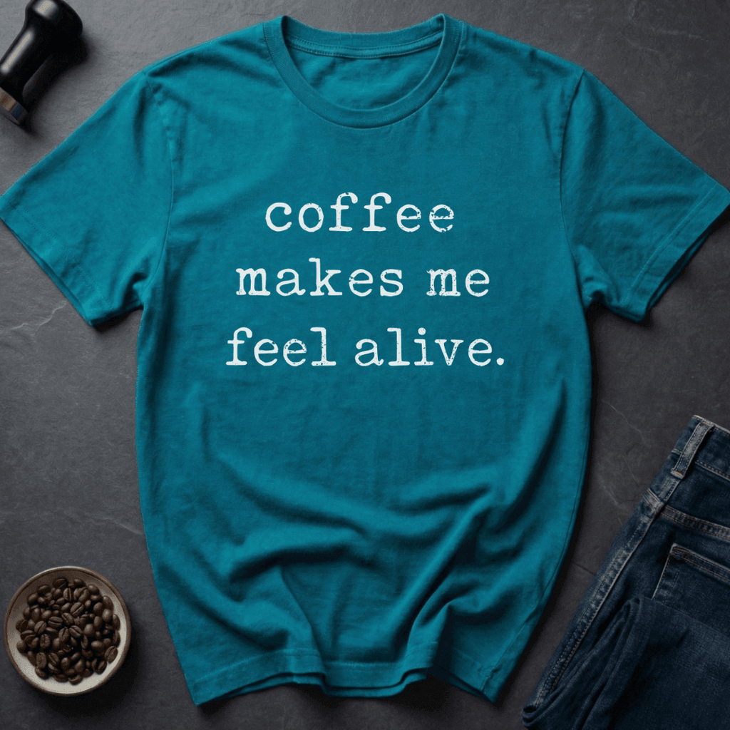 Coffee graphic Alive With Coffee T-Shirt in Black / S by Caffeine Dept