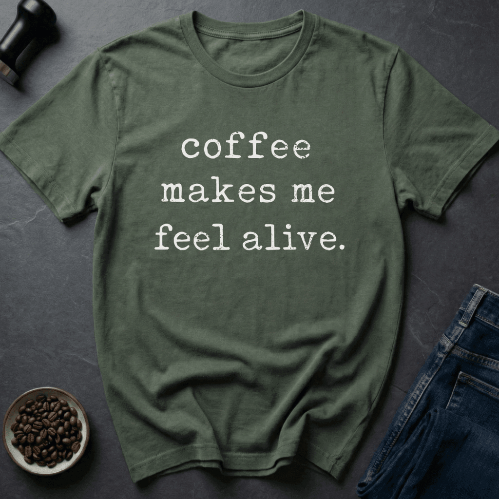 Coffee graphic Alive With Coffee T-Shirt in Black / S by Caffeine Dept