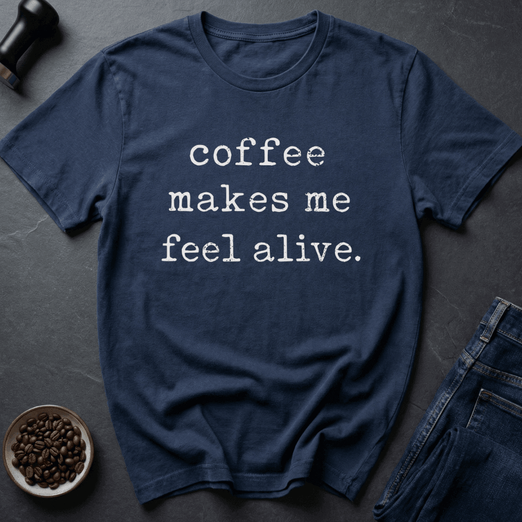 Coffee graphic Alive With Coffee T-Shirt in Black / S by Caffeine Dept