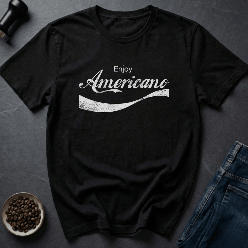 Coffee graphic Americano Addict T-Shirt in Black / S by Caffeine Dept