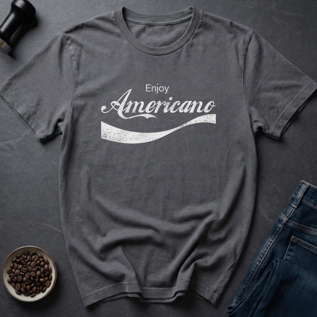 Coffee graphic Americano Addict T-Shirt in Charcoal / S by Caffeine Dept