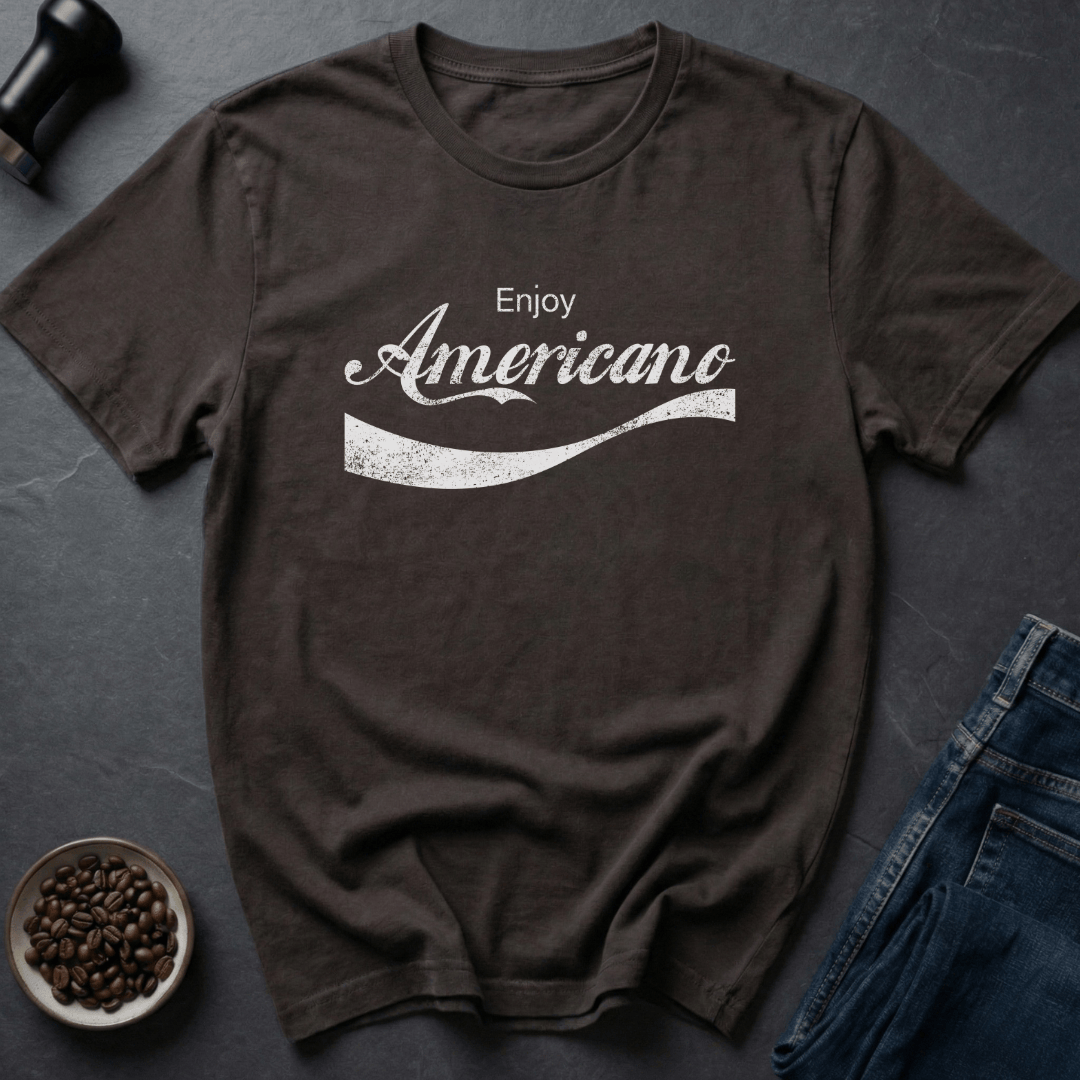 Coffee graphic Americano Addict T-Shirt in Dark Chocolate / S by Caffeine Dept