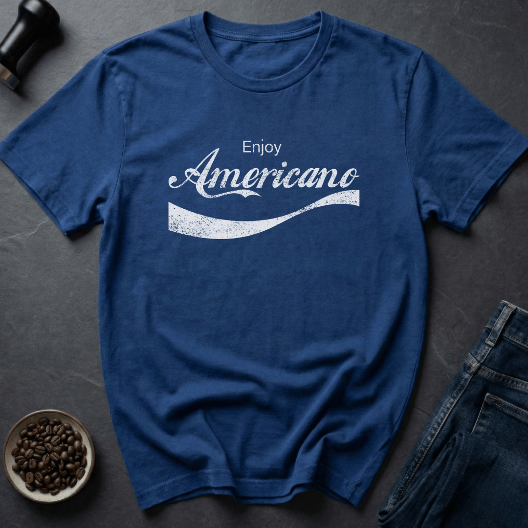 Coffee graphic Americano Addict T-Shirt in Royal / S by Caffeine Dept