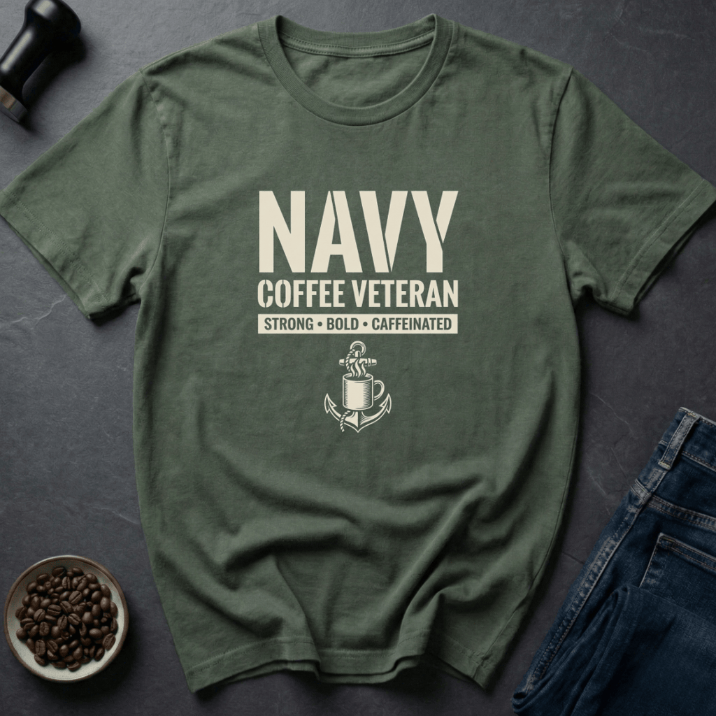 Coffee graphic Anchor Roast T-Shirt in Military Green / S by Caffeine Dept