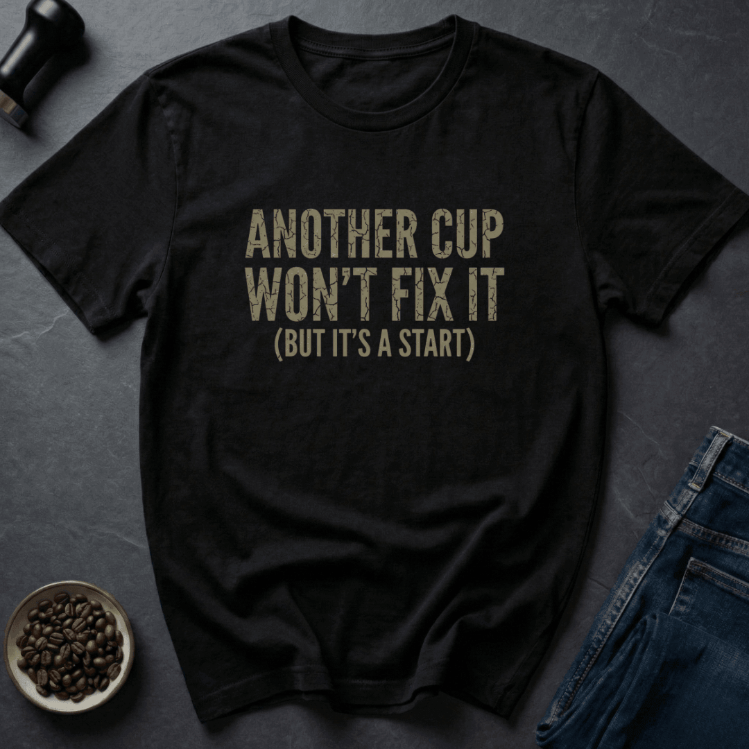 Coffee graphic Another Cup T-Shirt in Charcoal / S by Caffeine Dept