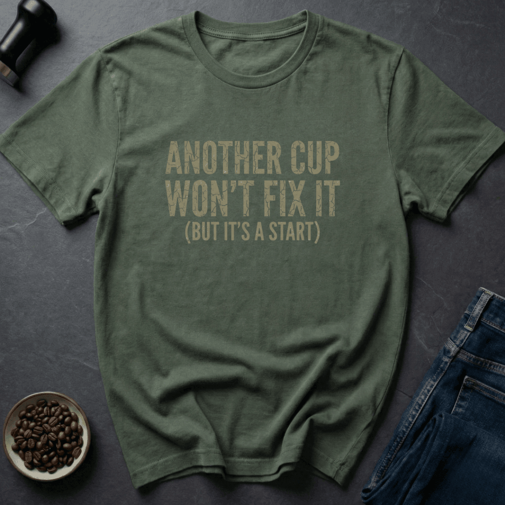Coffee graphic Another Cup T-Shirt in Charcoal / S by Caffeine Dept