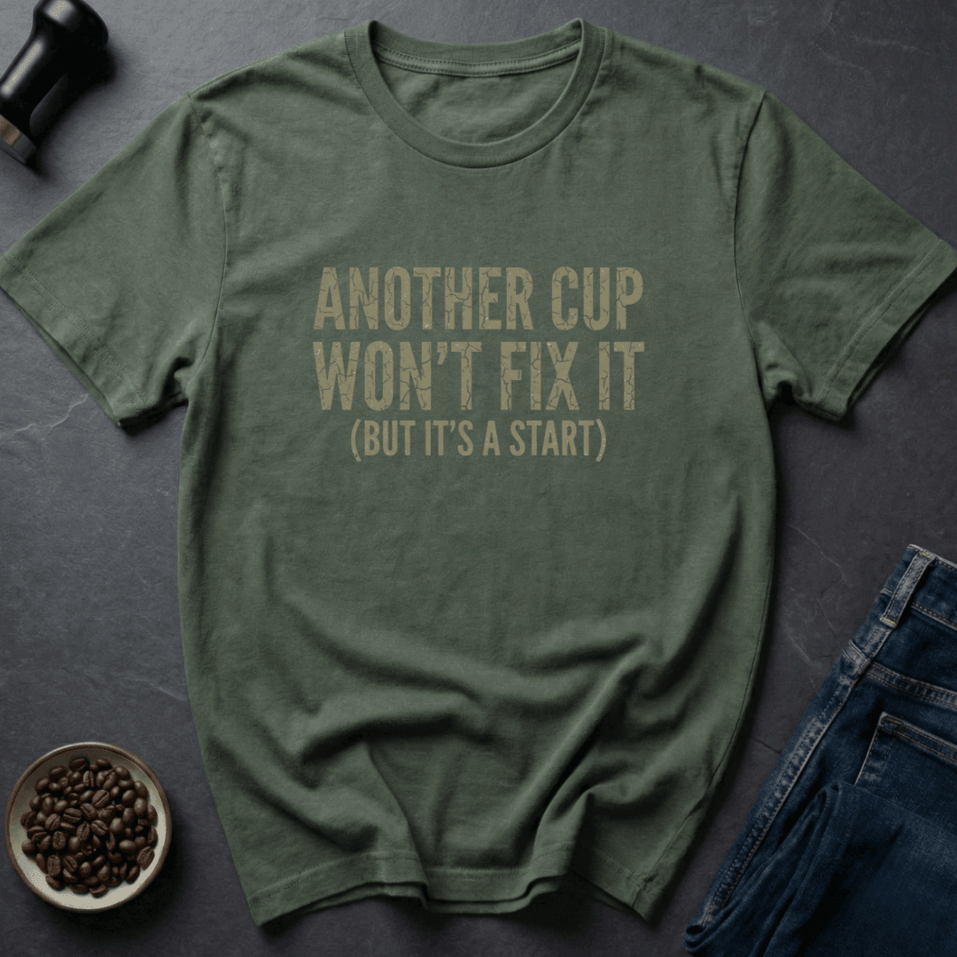 Coffee graphic Another Cup T-Shirt in Charcoal / S by Caffeine Dept