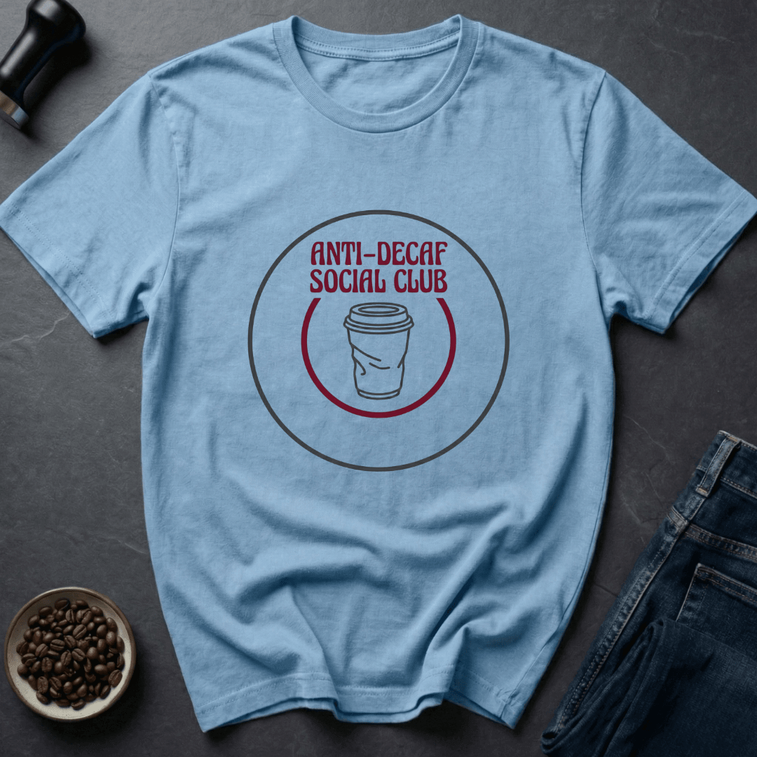 Coffee graphic Anti Decaf T-Shirt in Cornsilk / S by Caffeine Dept