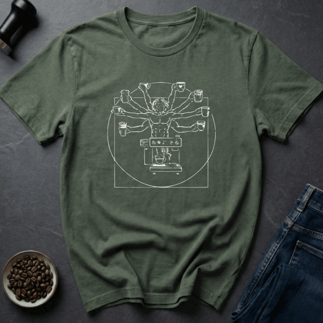 Coffee graphic Barista Genius T-Shirt in Black / S by Caffeine Dept