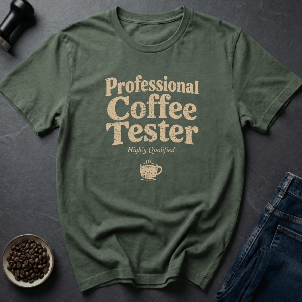 Coffee graphic Battery Coffee T-Shirt in Military Green / S by Caffeine Dept