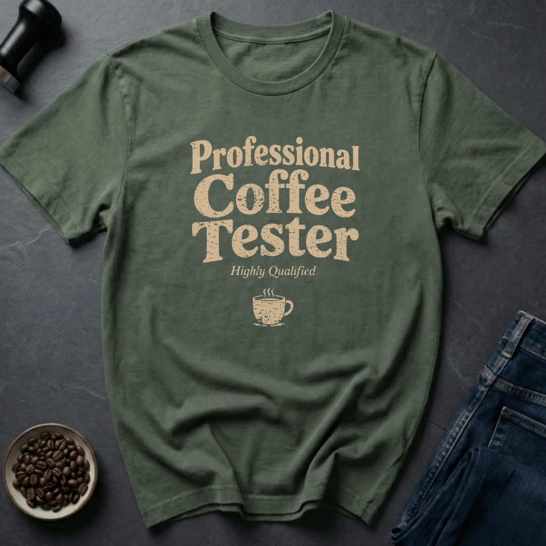 Coffee graphic Battery Coffee T-Shirt in Military Green / S by Caffeine Dept