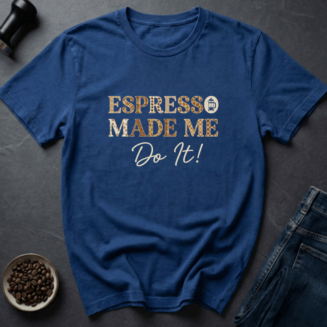Coffee graphic Bean Blame T-Shirt in Royal / S by Caffeine Dept