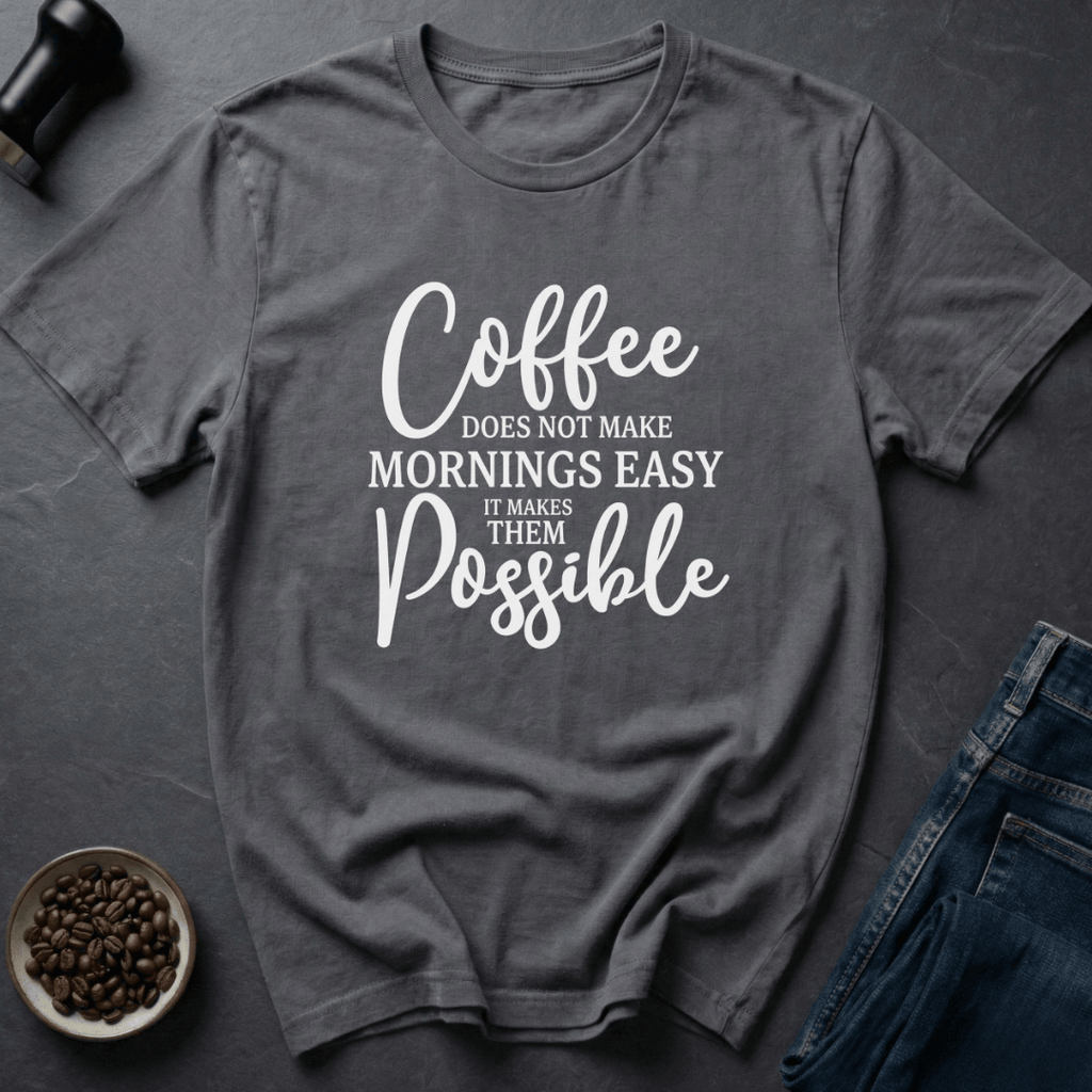 Coffee graphic Bean Powered T-Shirt in Charcoal / S by Caffeine Dept