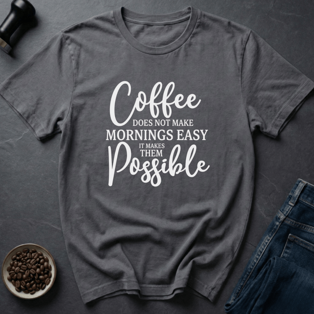 Coffee graphic Bean Powered T-Shirt in Charcoal / S by Caffeine Dept