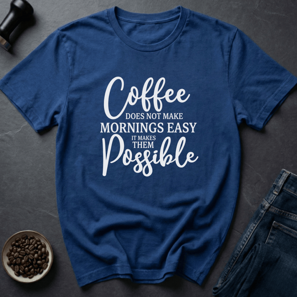 Coffee graphic Bean Powered T-Shirt in Royal / S by Caffeine Dept