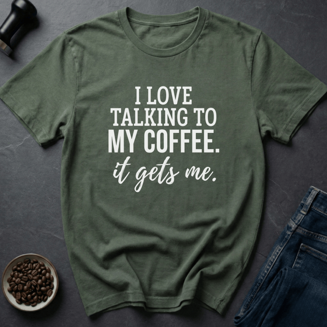 Coffee graphic Bean Therapist T-Shirt in Military Green / S by Caffeine Dept