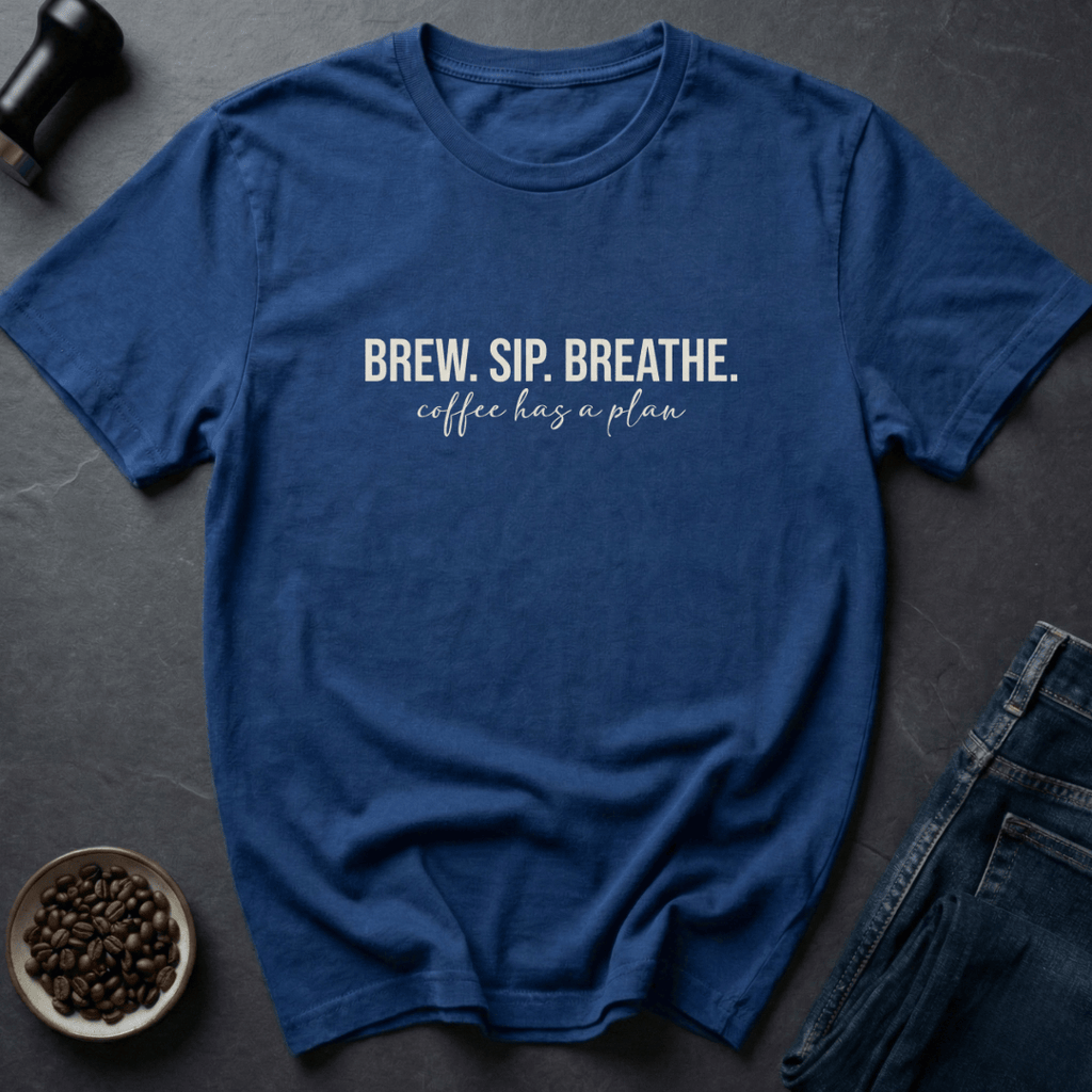 Coffee graphic Bean Wisdom T-Shirt in Royal / S by Caffeine Dept