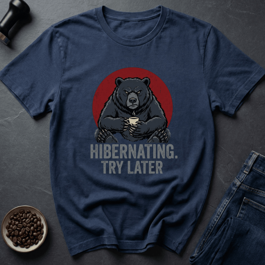 Coffee graphic Bear Mood T-Shirt in Navy / S by Caffeine Dept