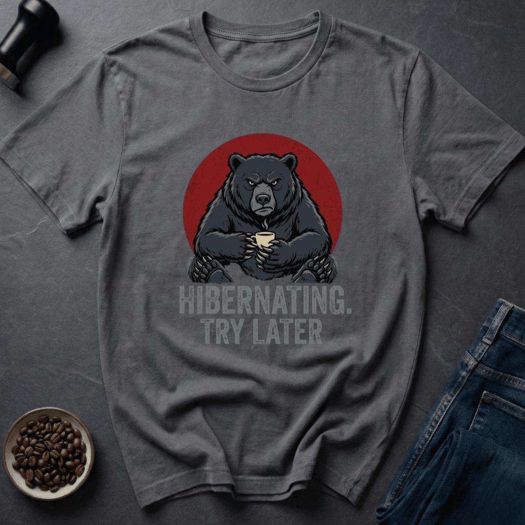 Coffee graphic Bear Mood T-Shirt in Navy / S by Caffeine Dept