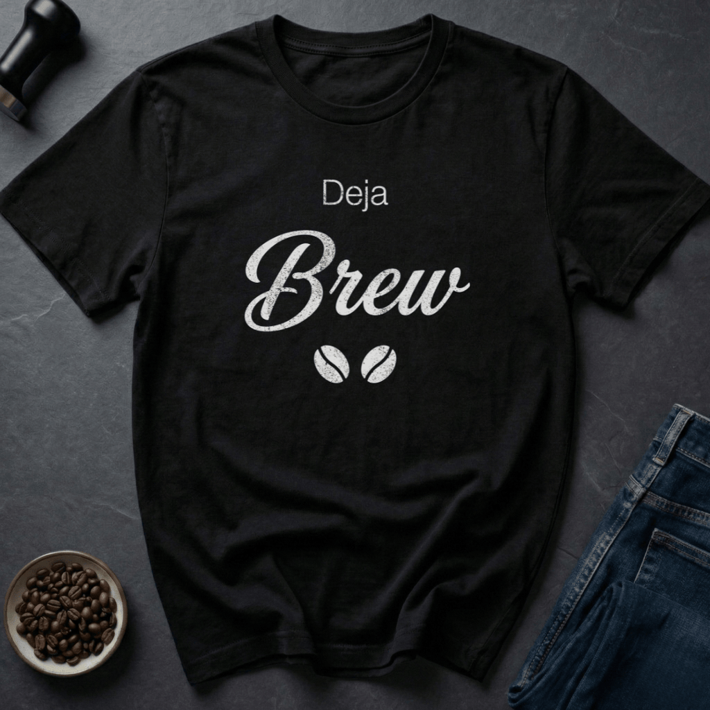 Coffee graphic Been Here Before T-Shirt in Black / S by Caffeine Dept