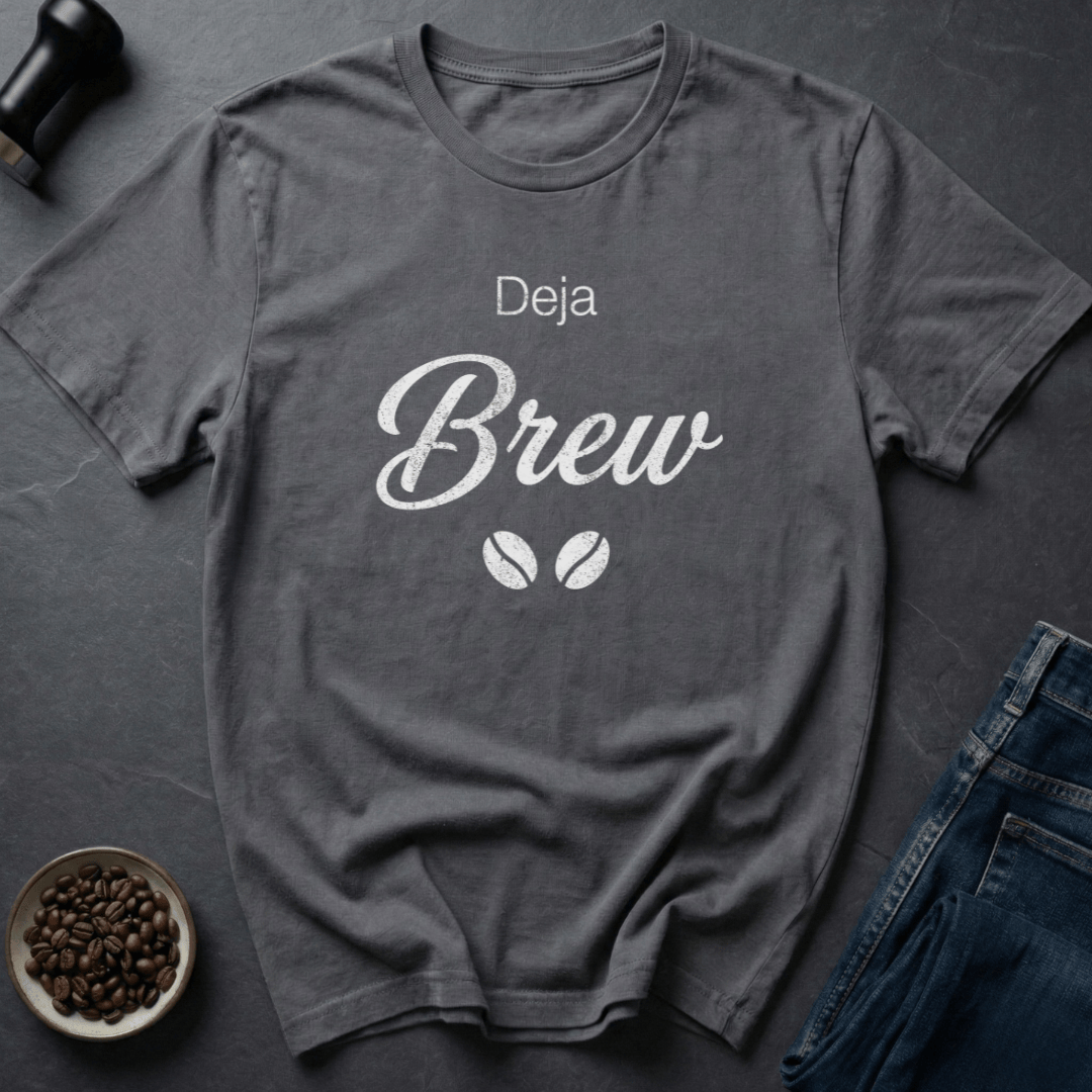Coffee graphic Been Here Before T-Shirt in Charcoal / S by Caffeine Dept
