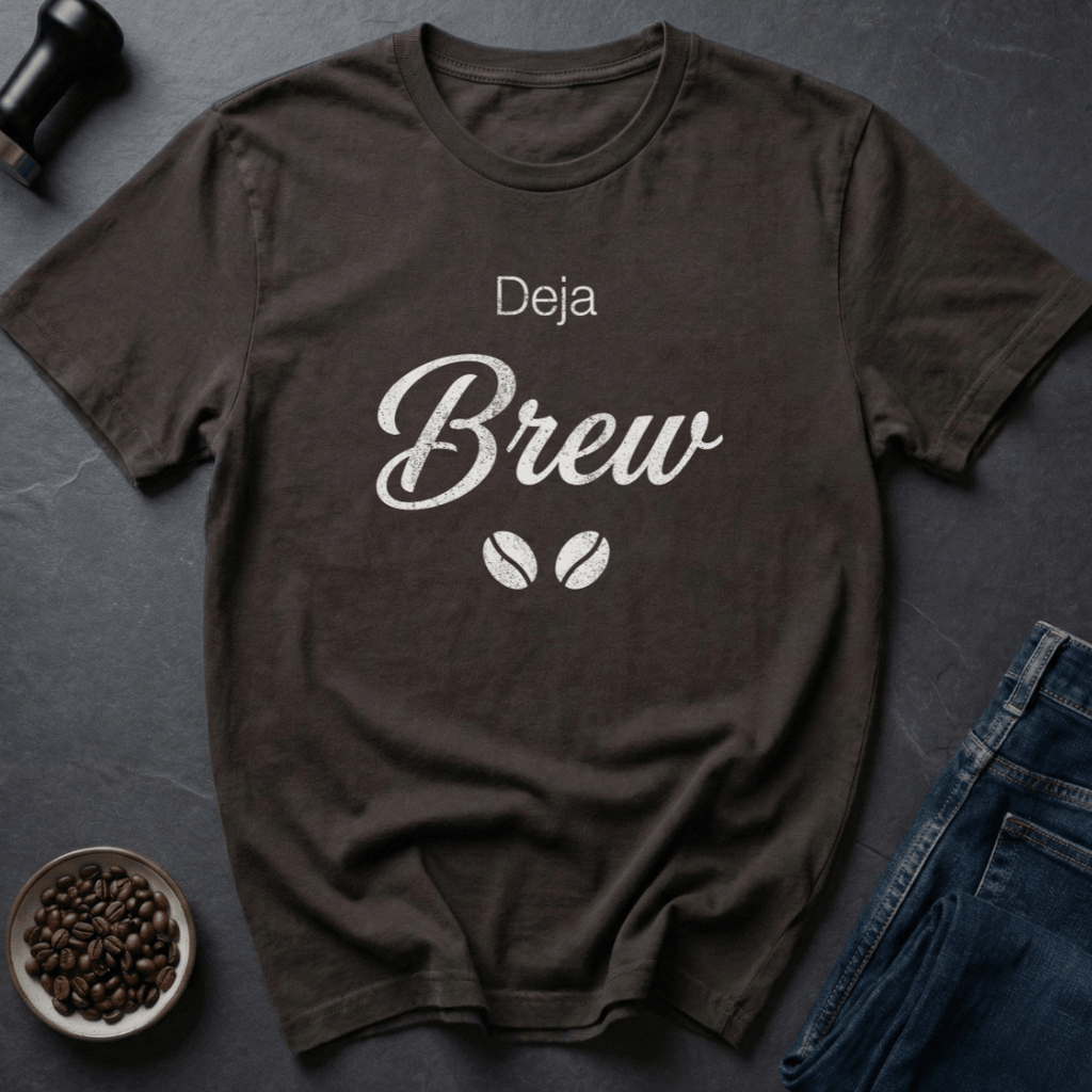 Coffee graphic Been Here Before T-Shirt in Dark Chocolate / S by Caffeine Dept