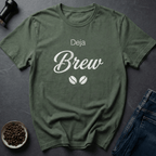 Coffee graphic Been Here Before T-Shirt in Military Green / S by Caffeine Dept