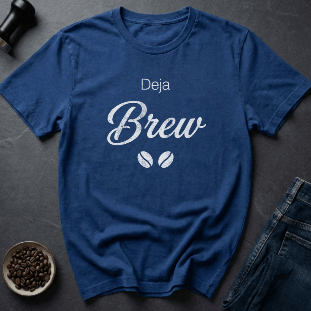 Coffee graphic Been Here Before T-Shirt in Royal / S by Caffeine Dept