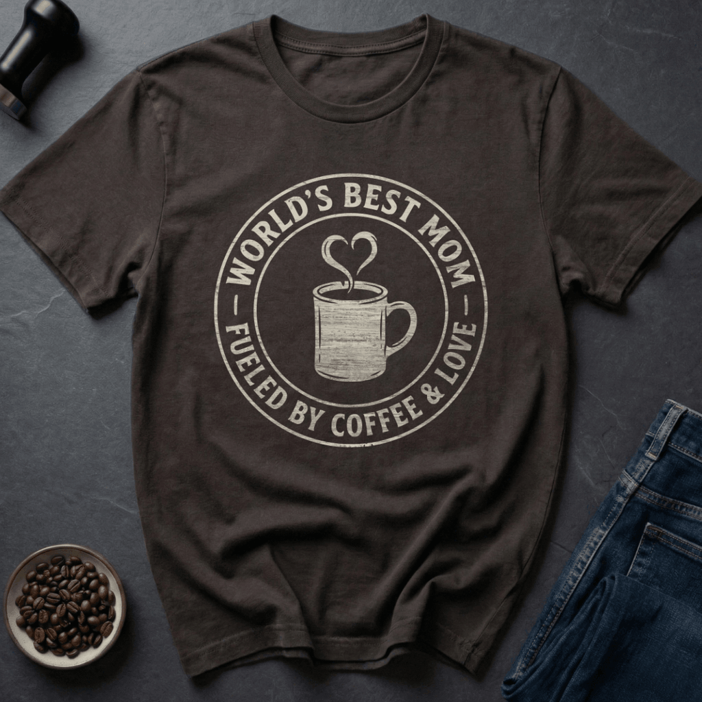 Coffee graphic Best Mom T-Shirt in Black / S by Caffeine Dept