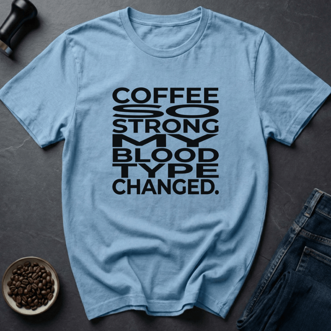 Coffee graphic Blood Type T-Shirt in Sand / S by Caffeine Dept