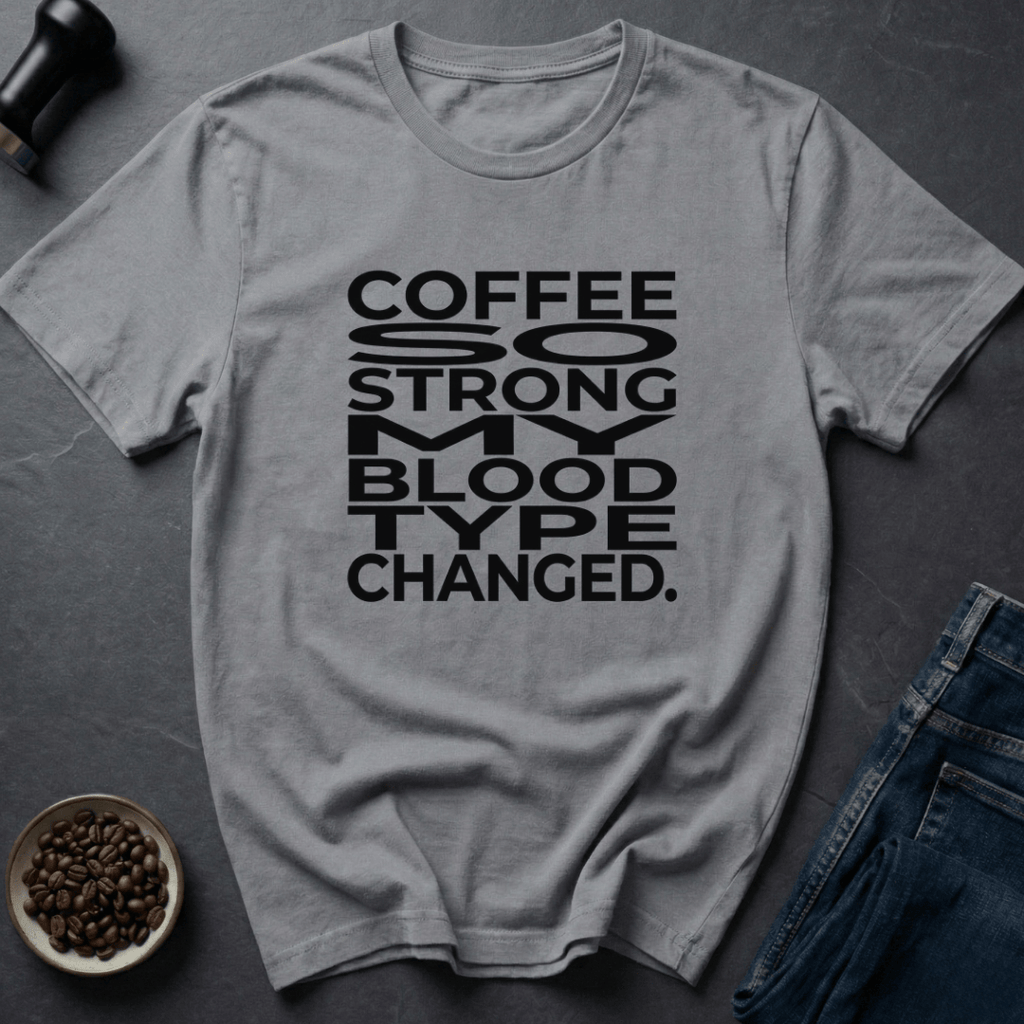 Coffee graphic Blood Type T-Shirt in Sand / S by Caffeine Dept