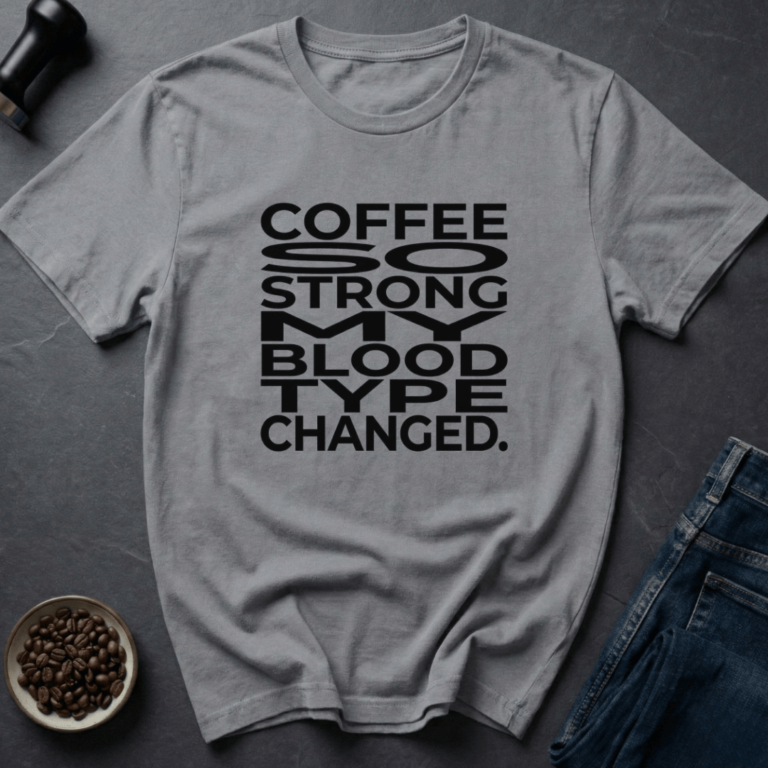 Coffee graphic Blood Type T-Shirt in Sand / S by Caffeine Dept