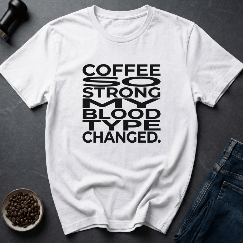 Coffee graphic Blood Type T-Shirt in Sand / S by Caffeine Dept