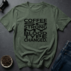 Coffee graphic Blood Type T-Shirt in Sand / S by Caffeine Dept