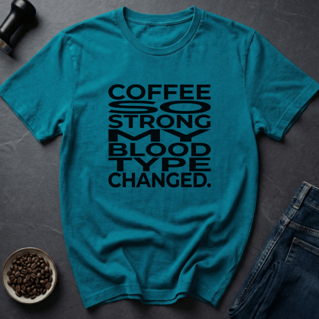 Coffee graphic Blood Type T-Shirt in Sand / S by Caffeine Dept