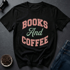Coffee graphic Books & Coffee T-Shirt in Black / S by Caffeine Dept