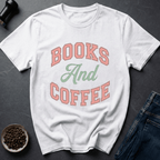 Coffee graphic Books & Coffee T-Shirt in White / S by Caffeine Dept