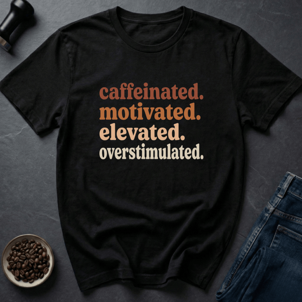 Coffee graphic Brain Static T-Shirt in Black / S by Caffeine Dept