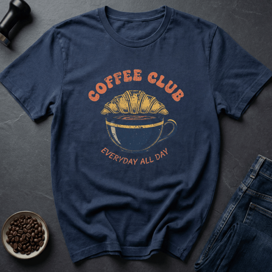 Coffee graphic Breakfast Club T-Shirt in Navy / S by Caffeine Dept