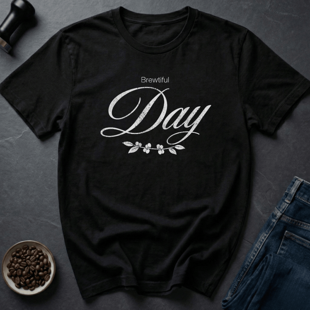 Coffee graphic Brew Beautiful T-Shirt in Black / S by Caffeine Dept