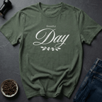Coffee graphic Brew Beautiful T-Shirt in Military Green / S by Caffeine Dept