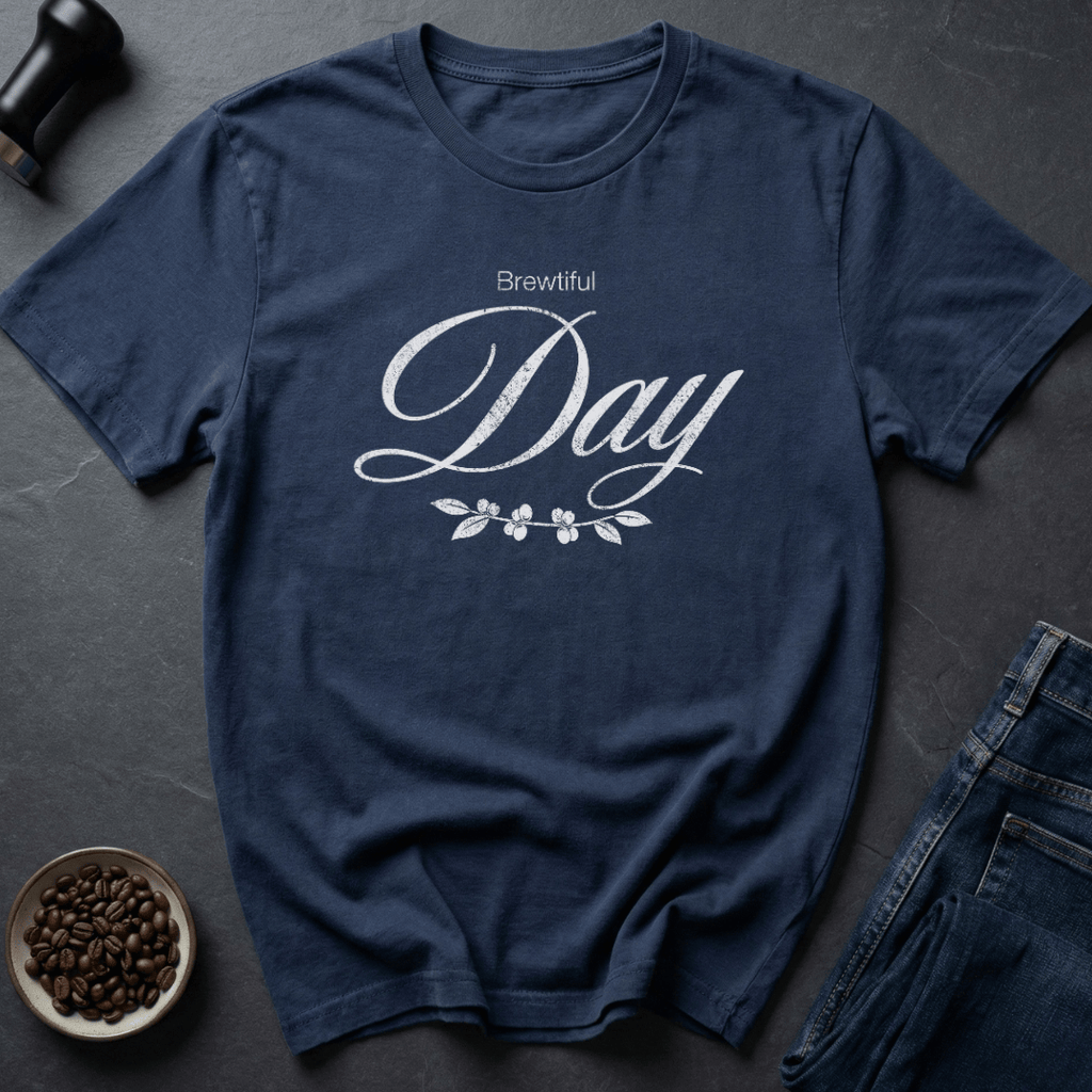 Coffee graphic Brew Beautiful T-Shirt in Navy / S by Caffeine Dept