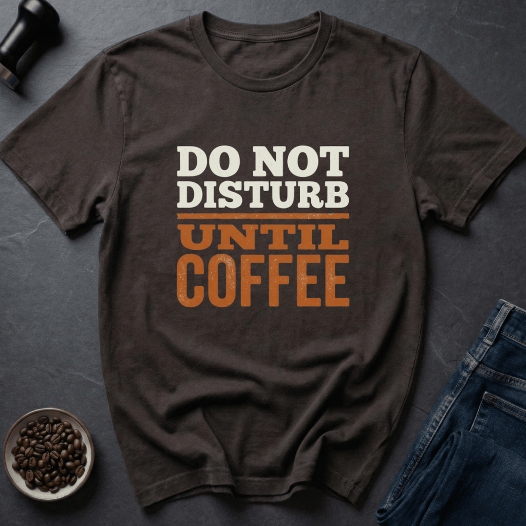 Coffee graphic Brew First T-Shirt in Charcoal / S by Caffeine Dept